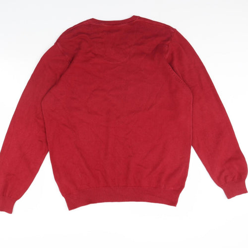 m&s Mens Red   Pullover Jumper Size L