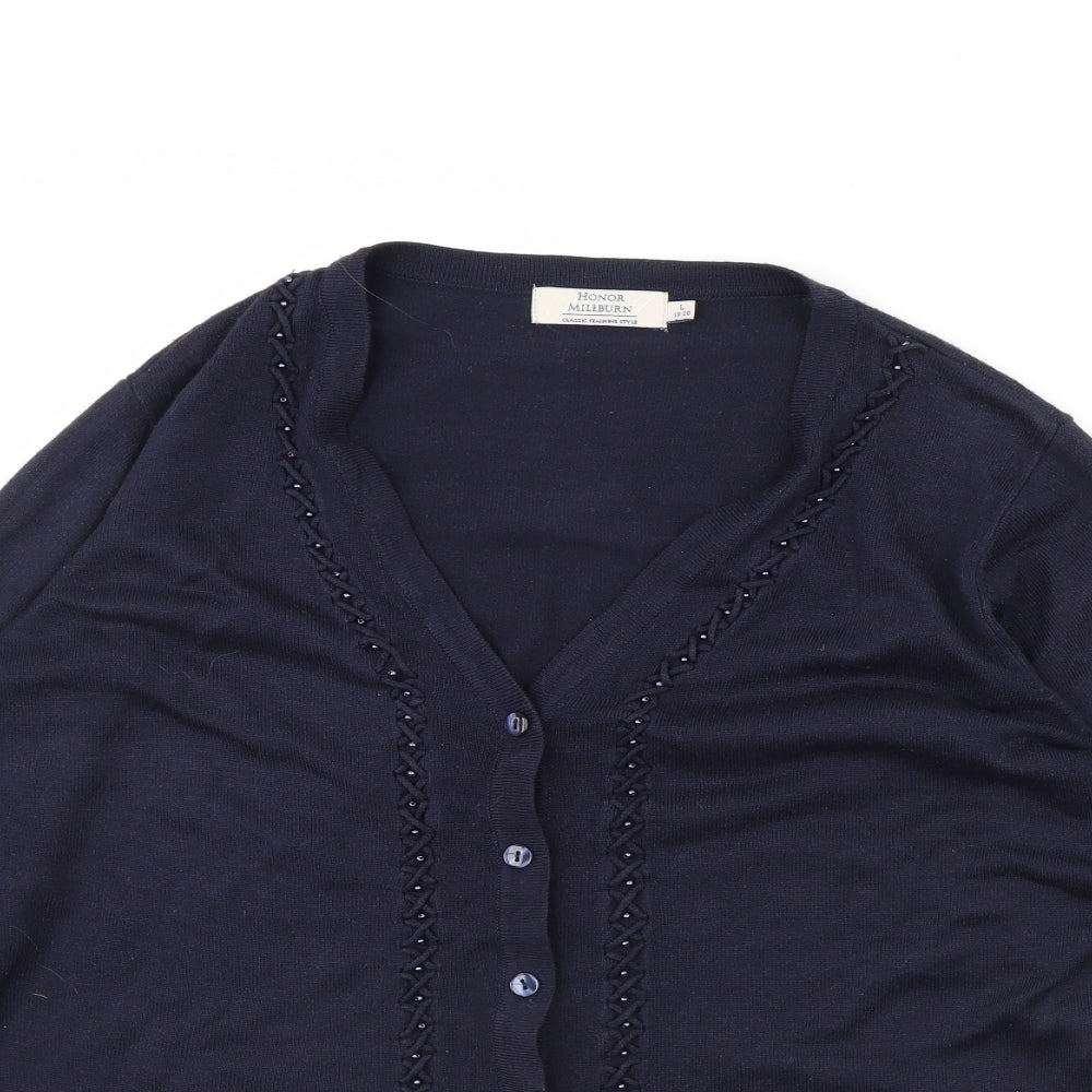 Honour Millburn Womens Blue   Cardigan Jumper Size L