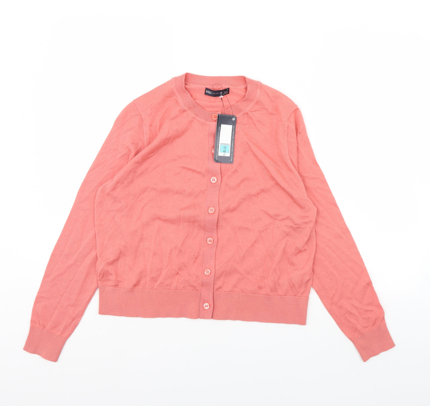 m&s Womens Pink   Cardigan Jumper Size 14
