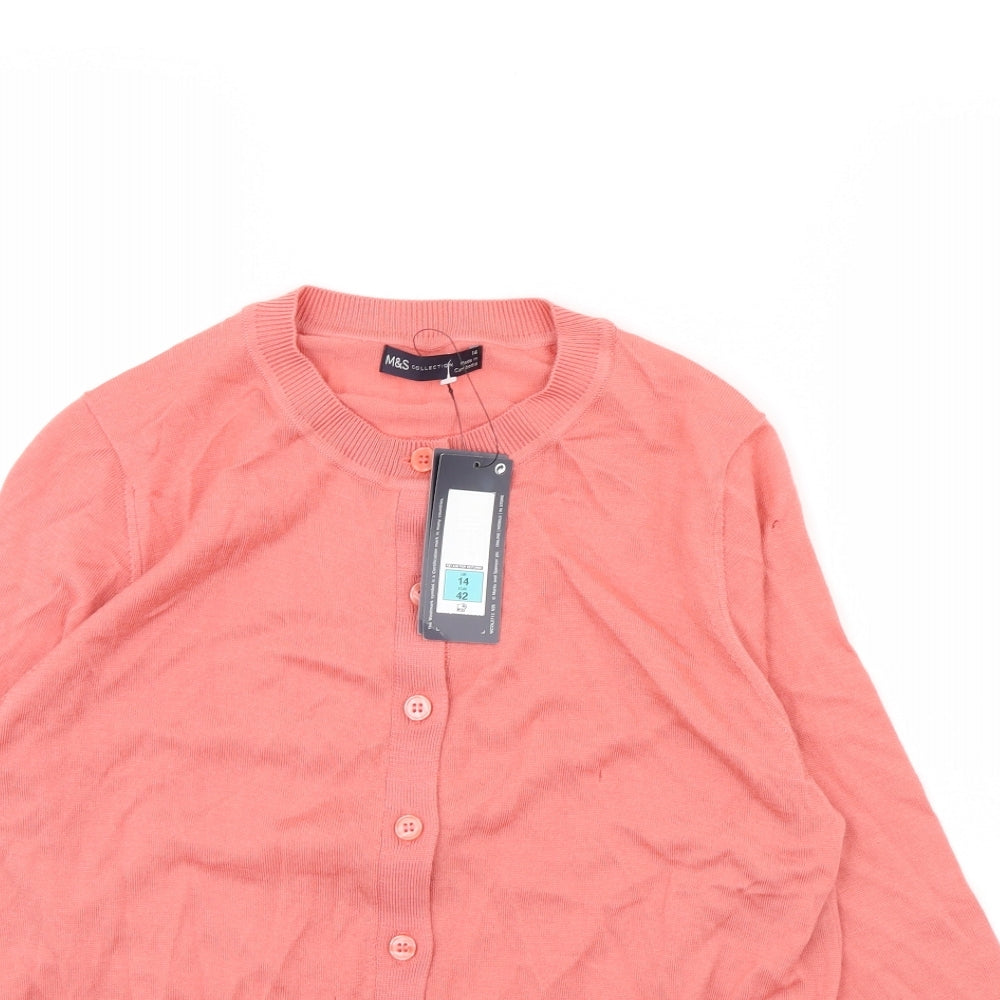 m&s Womens Pink   Cardigan Jumper Size 14