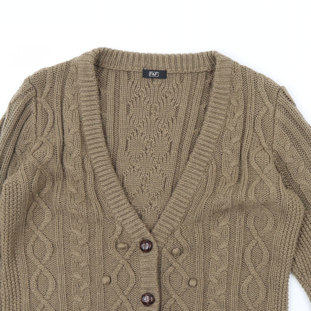 F&F Womens Brown   Cardigan Jumper Size 14