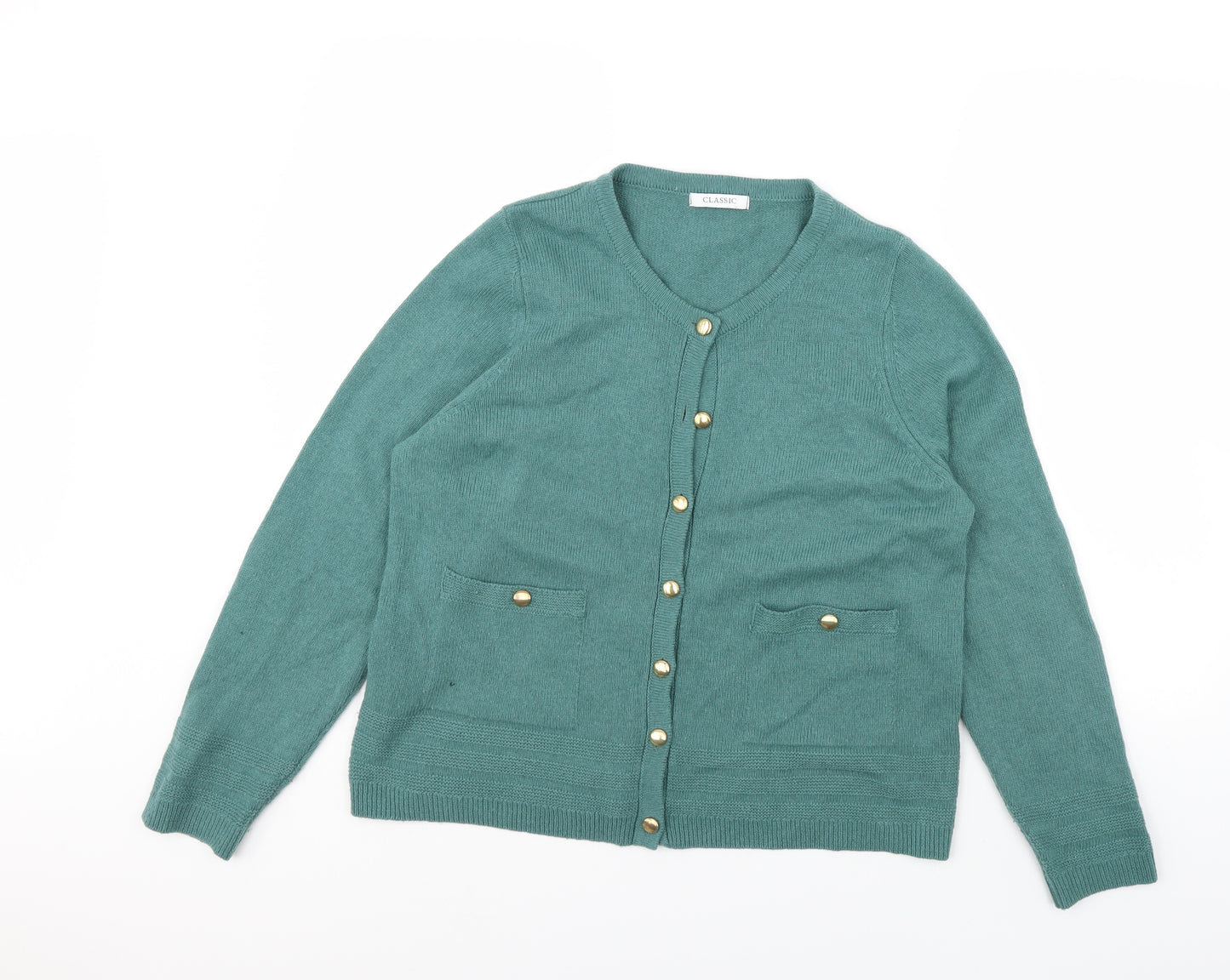 m&s Womens Green   Cardigan Jumper Size 16