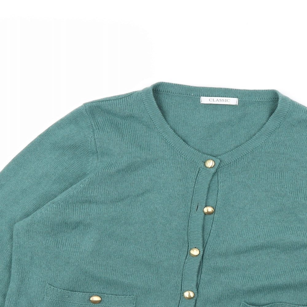 m&s Womens Green   Cardigan Jumper Size 16