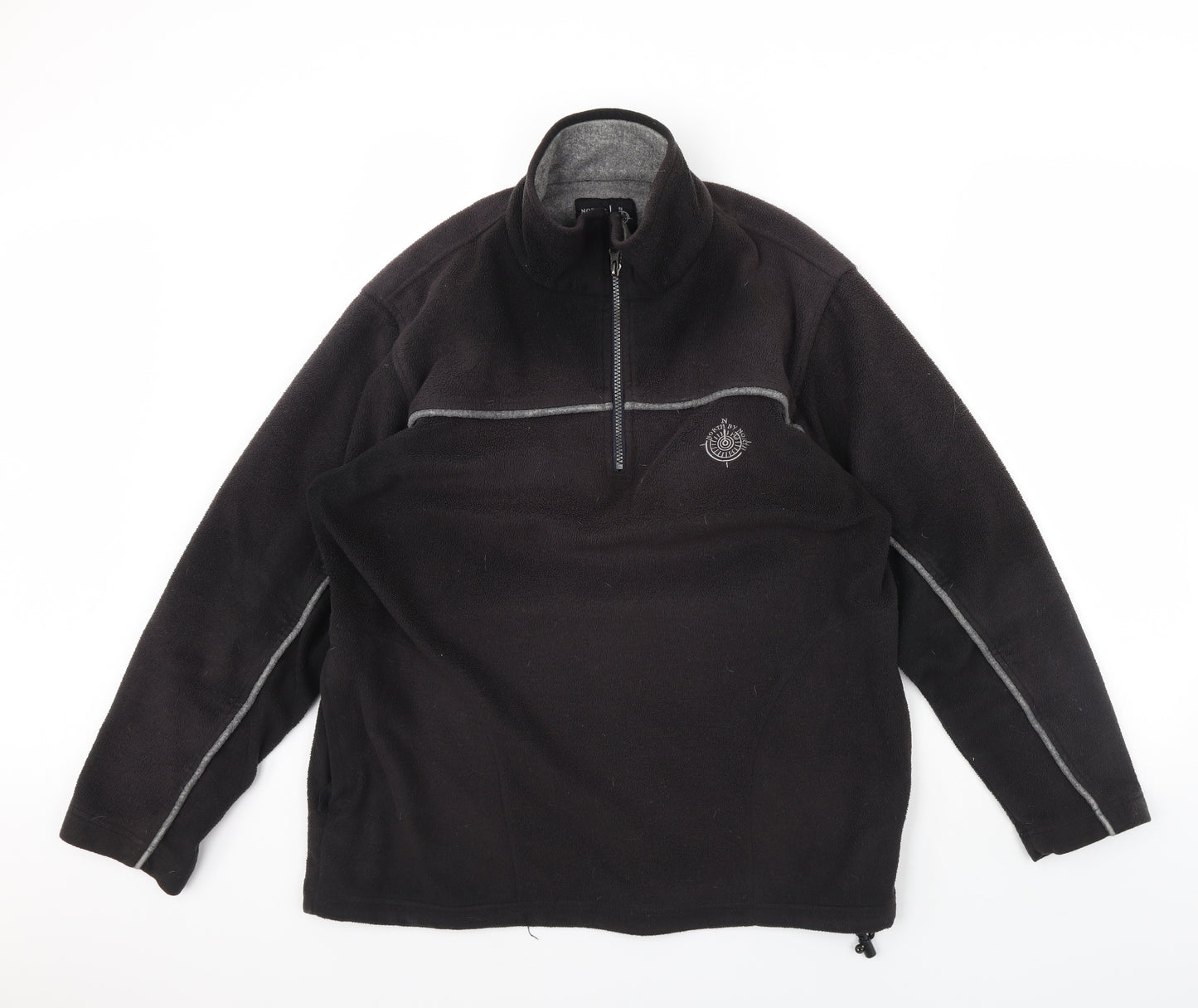 North By North Mens Black   Henley Jumper Size L