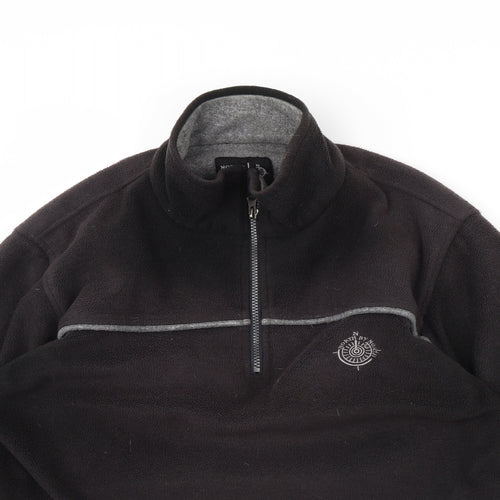 North By North Mens Black   Henley Jumper Size L