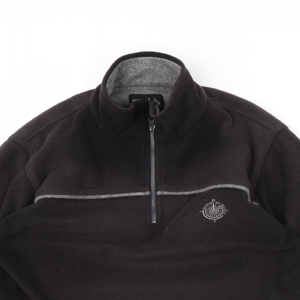 North By North Mens Black   Henley Jumper Size L