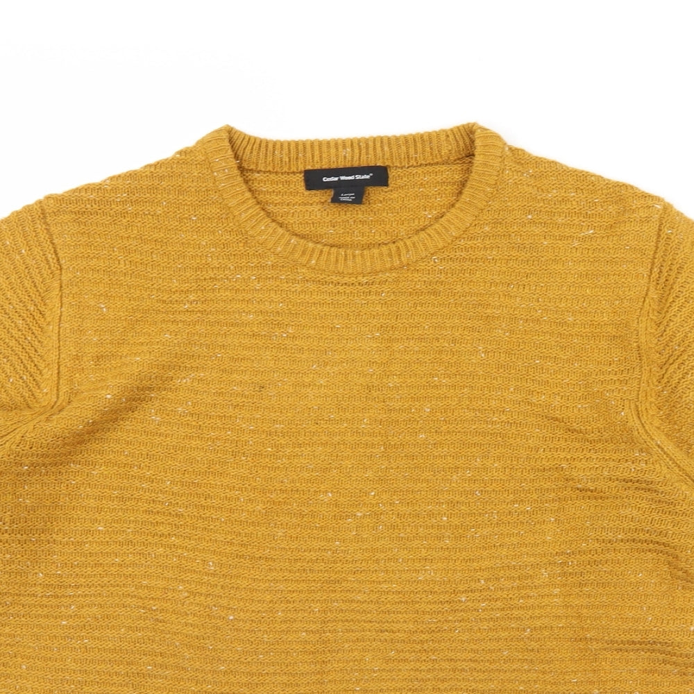 Cedar Wood State Mens Yellow   Pullover Jumper Size L