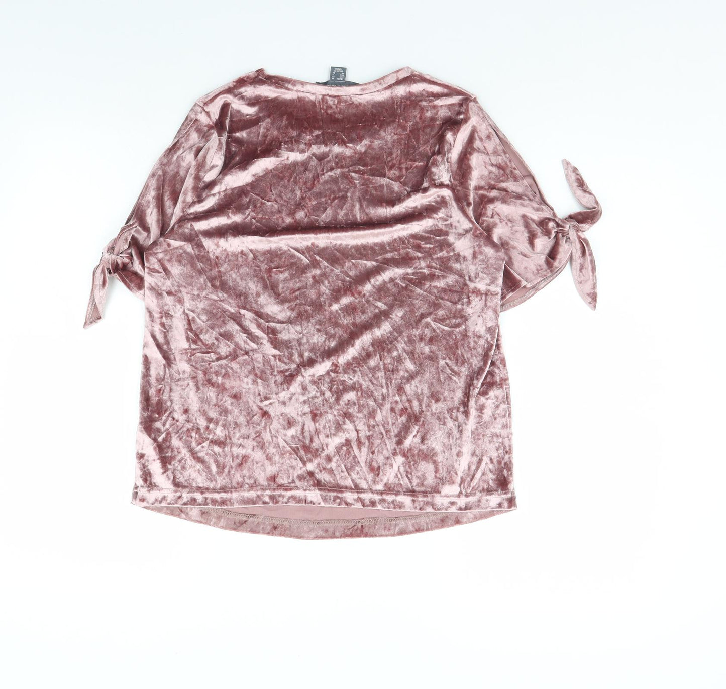 Primark Womens Pink  Velvet Basic T-Shirt Size 10