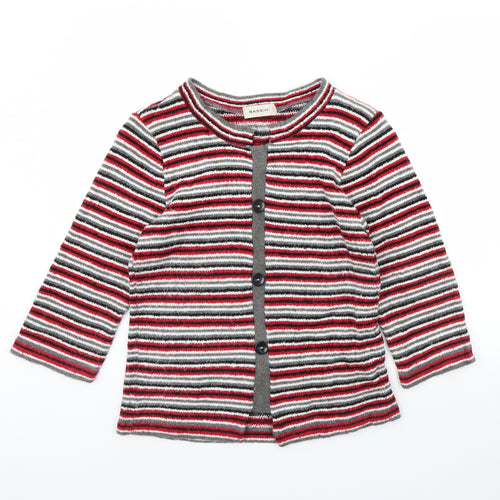 BASSINI Womens Red Striped  Jacket  Size M