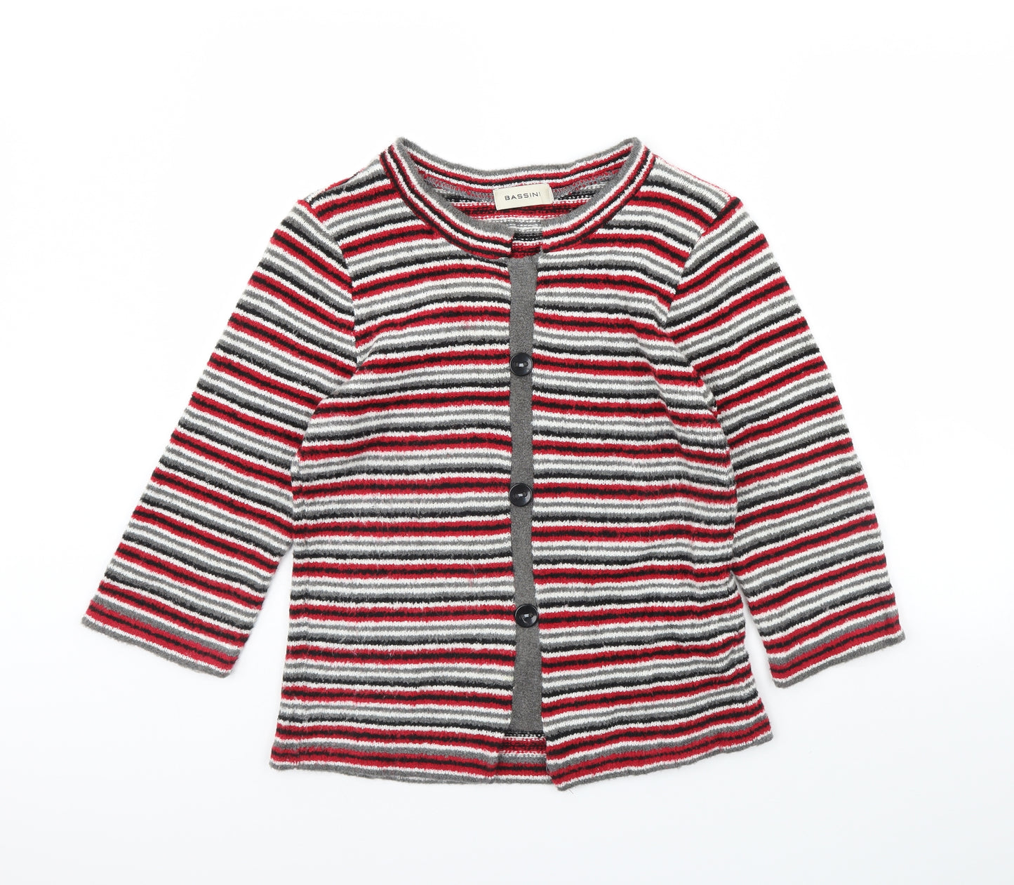 BASSINI Womens Red Striped  Jacket  Size M