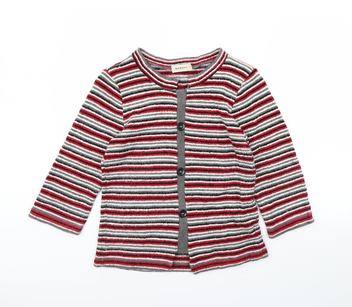 BASSINI Womens Red Striped  Jacket  Size M