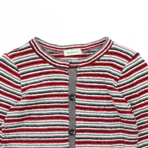 BASSINI Womens Red Striped  Jacket  Size M