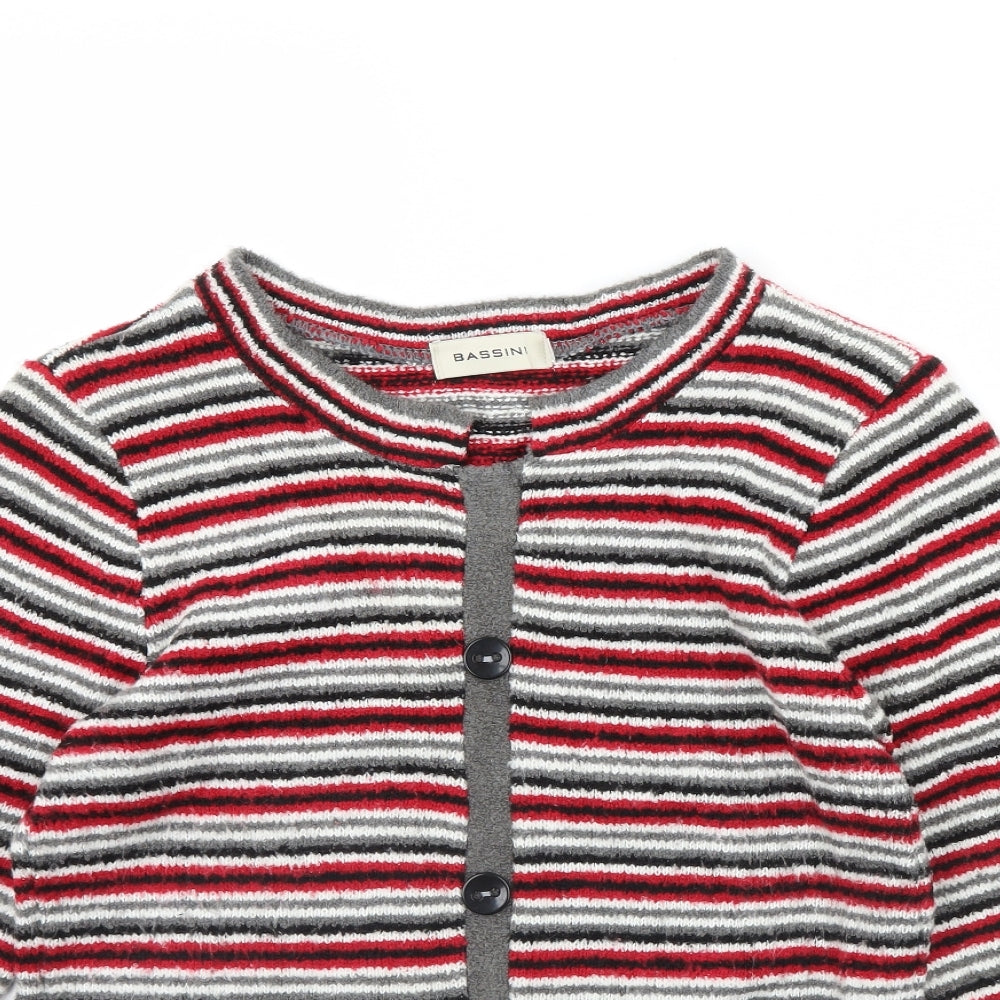 BASSINI Womens Red Striped  Jacket  Size M