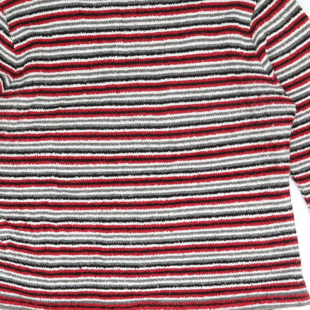 BASSINI Womens Red Striped  Jacket  Size M