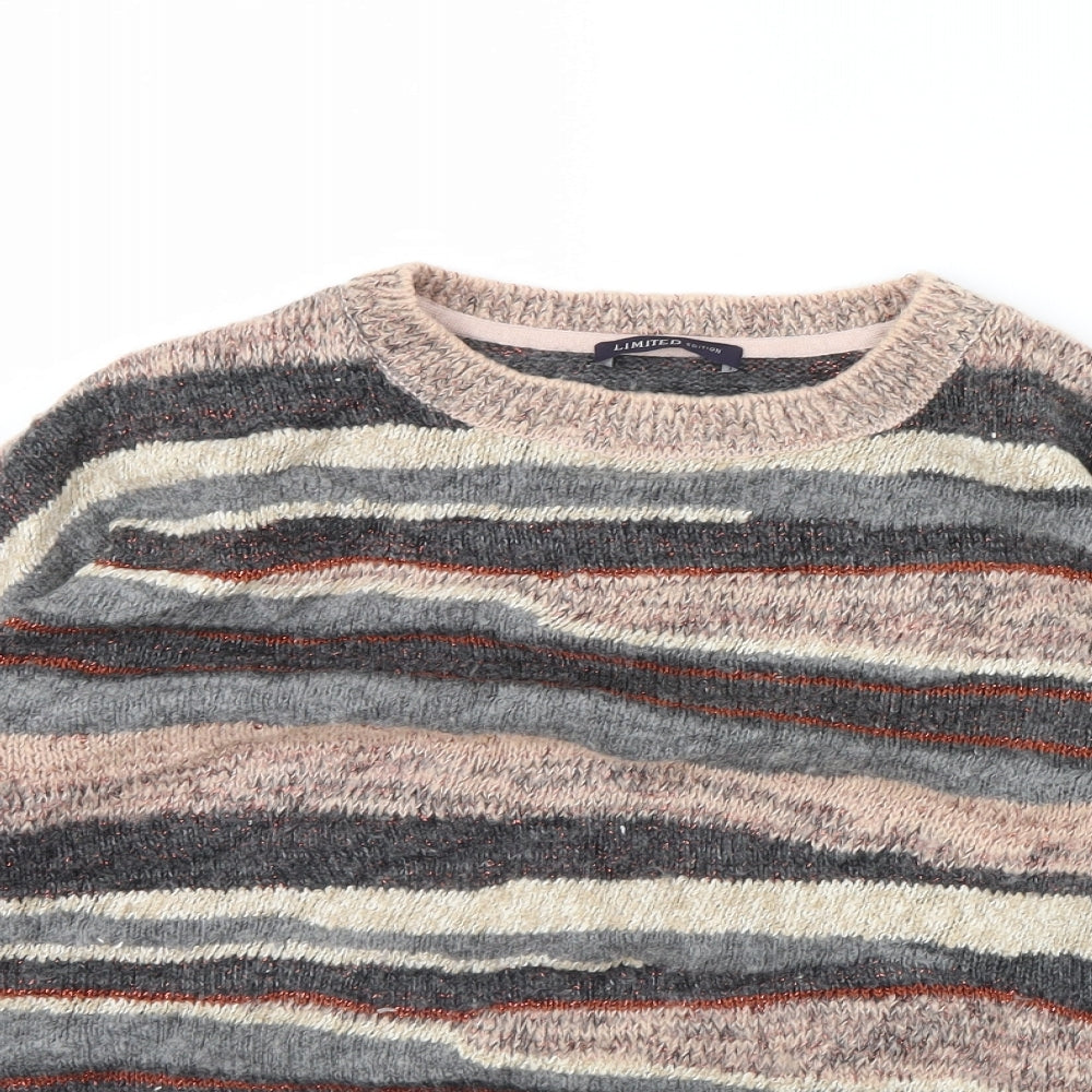 m&s Womens Multicoloured Striped  Pullover Jumper Size 14