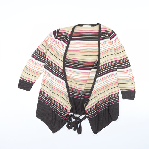m&s Womens Beige Striped  Jacket  Size 10