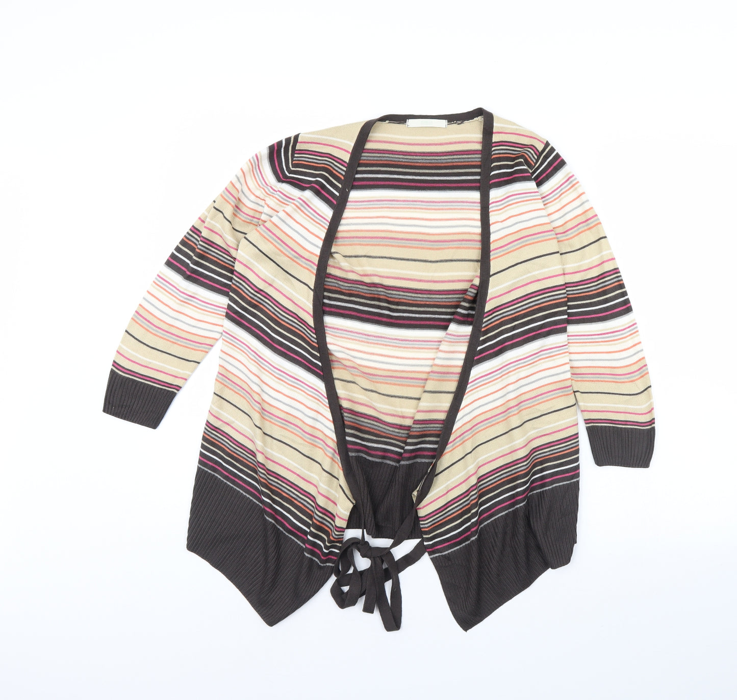 m&s Womens Beige Striped  Jacket  Size 10