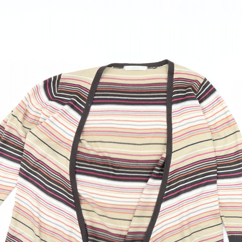 m&s Womens Beige Striped  Jacket  Size 10