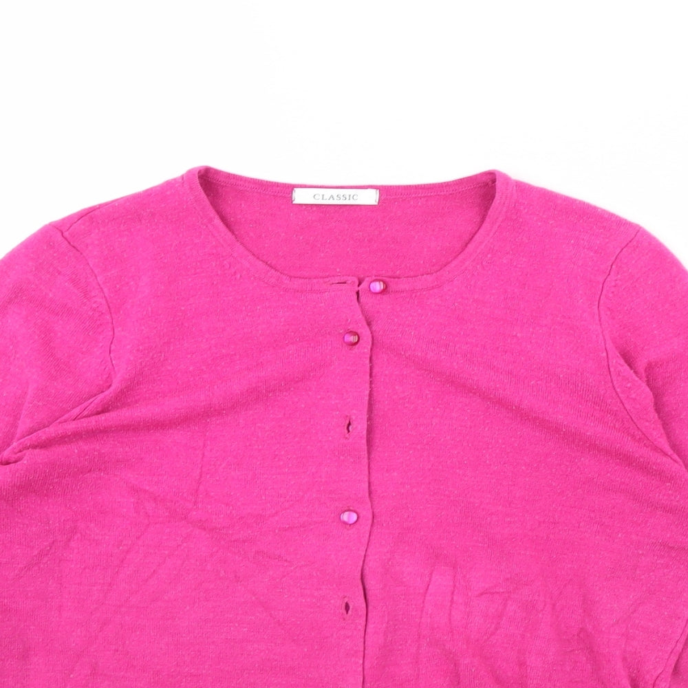 M&S Womens Pink   Cardigan Jumper Size 14