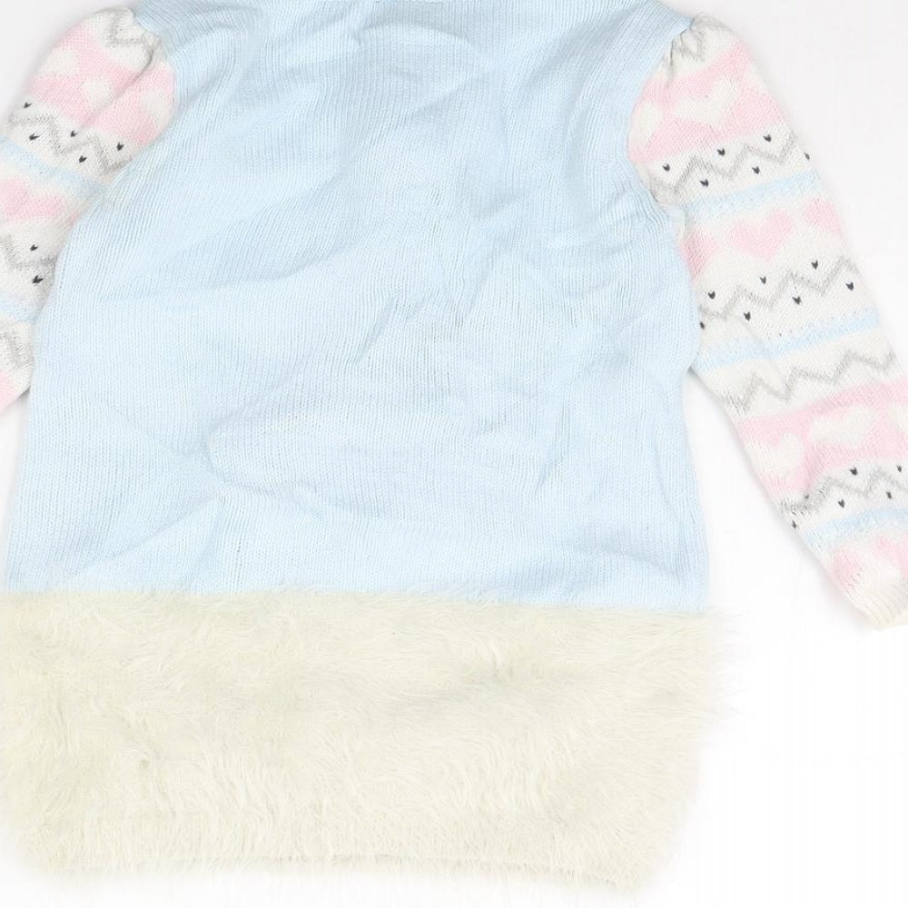 TU Girls Blue   Jumper Dress  Size 9-12 Months  - penguin