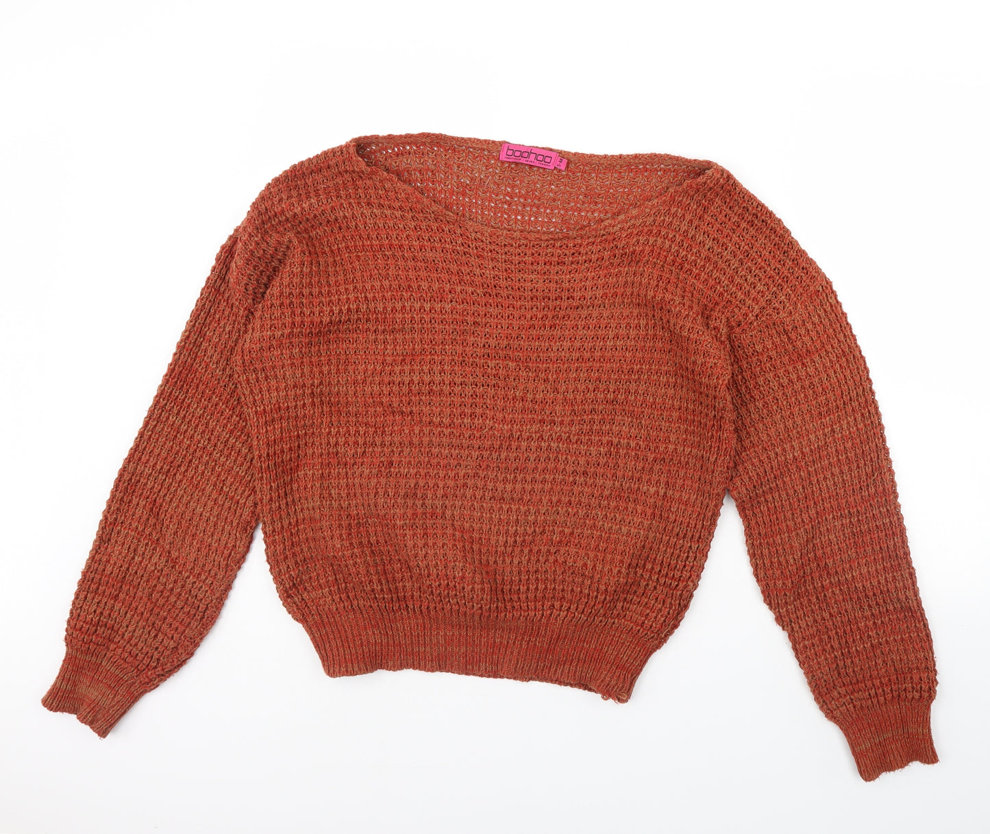 Boohoo Womens Orange   Pullover Jumper Size S