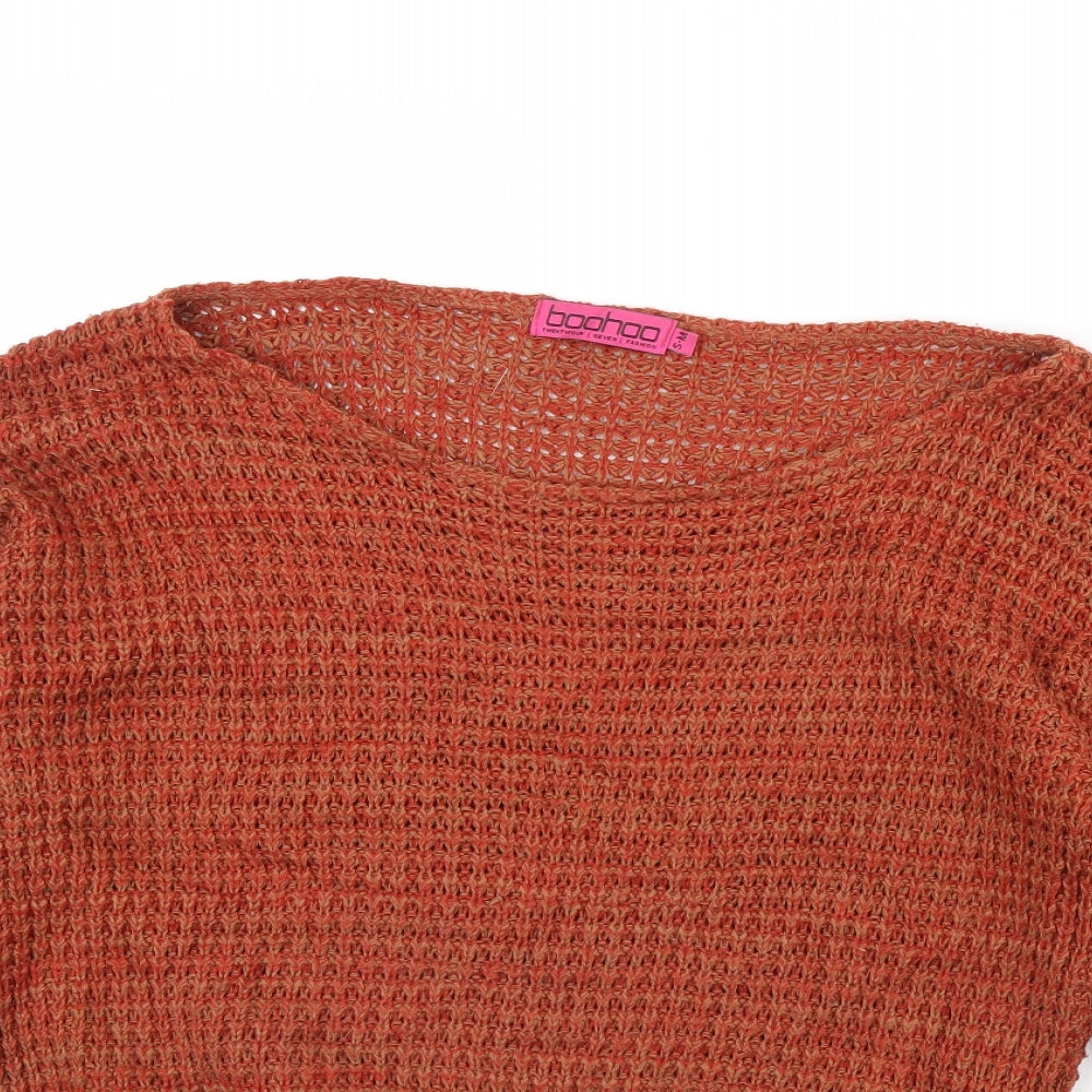 Boohoo Womens Orange   Pullover Jumper Size S