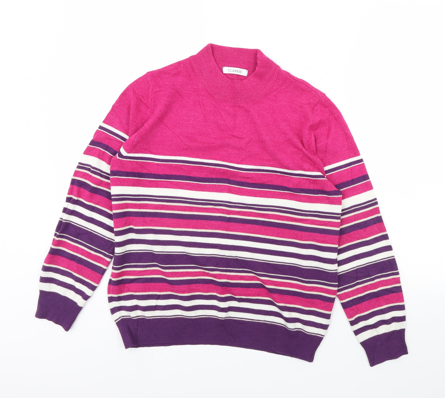 m&s Womens Multicoloured Striped  Pullover Jumper Size 12