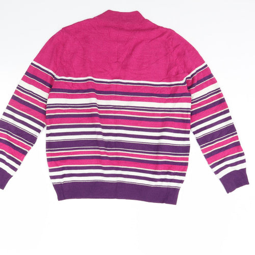 m&s Womens Multicoloured Striped  Pullover Jumper Size 12