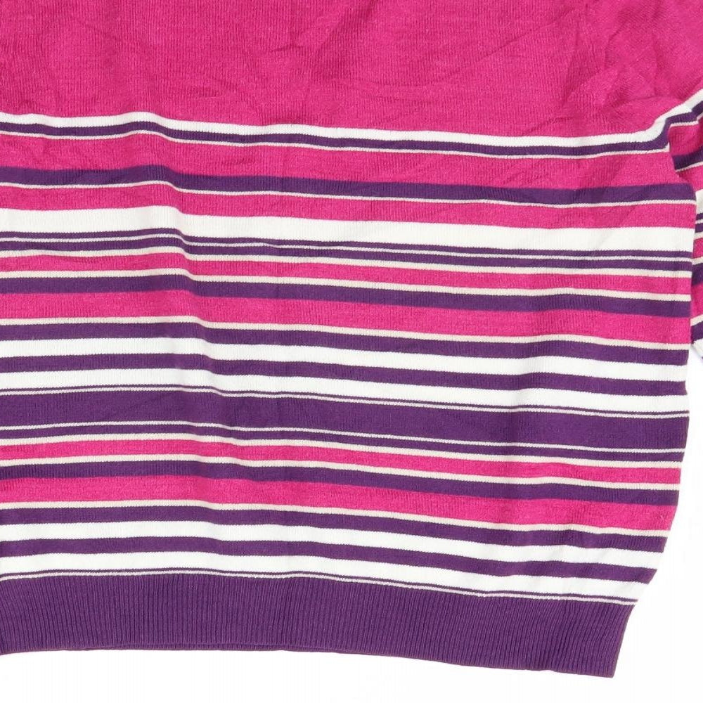 m&s Womens Multicoloured Striped  Pullover Jumper Size 12