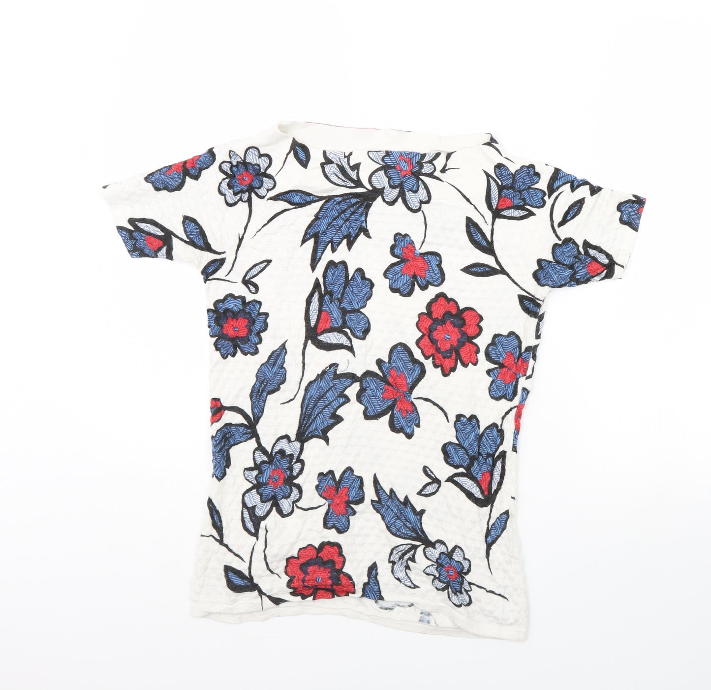NEXT Womens White Floral  Basic T-Shirt Size 10
