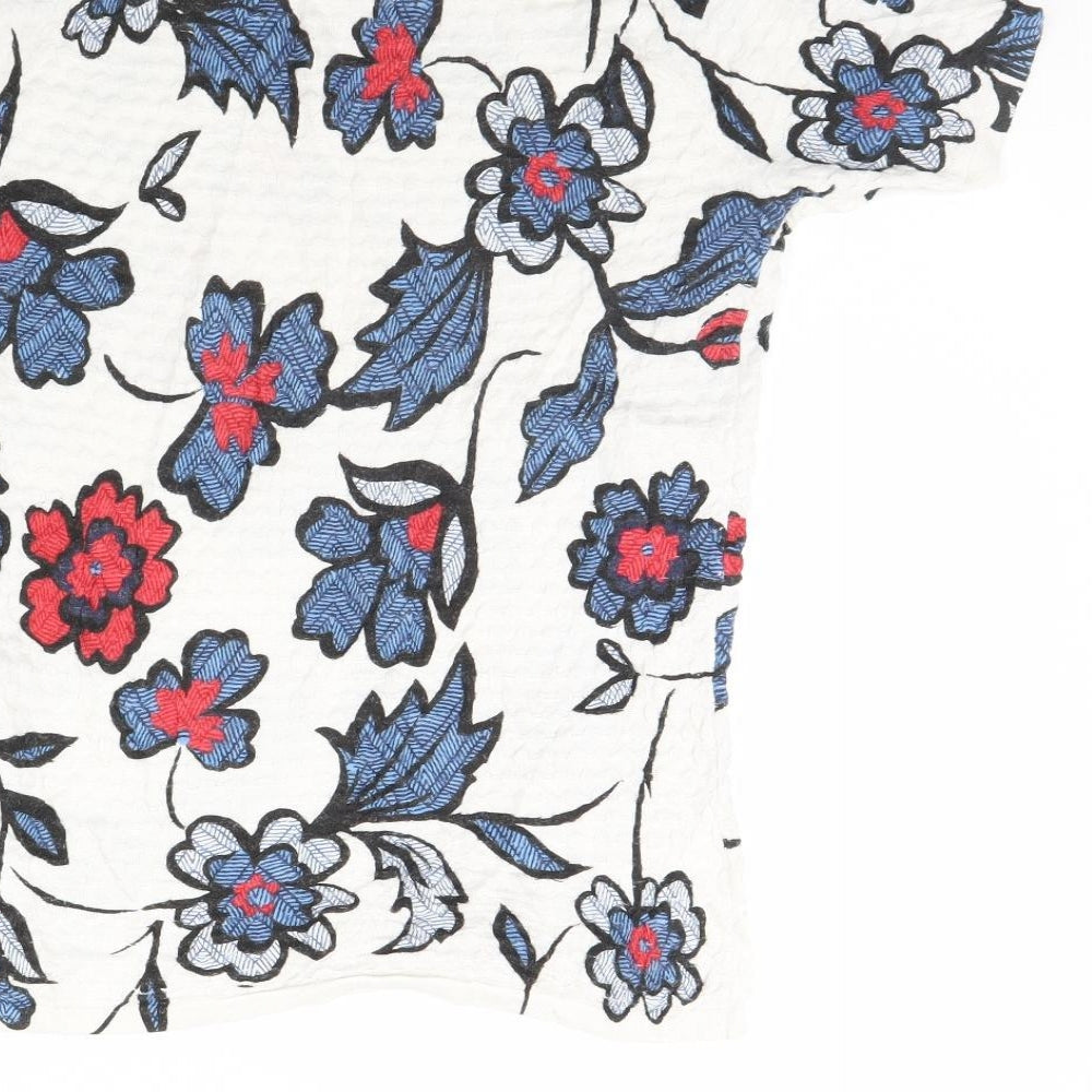 NEXT Womens White Floral  Basic T-Shirt Size 10