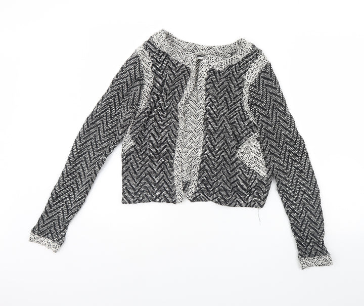 Miss Selfridge Womens Black Herringbone Jacket Size 12