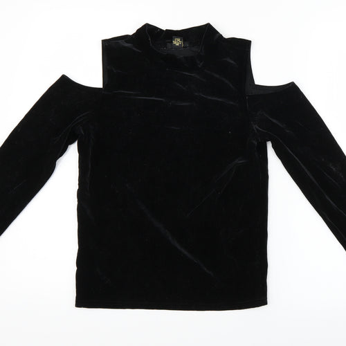 FOREVER 21 Womens Black  Velour Basic Blouse Size M