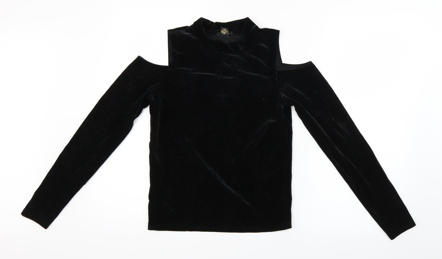 FOREVER 21 Womens Black  Velour Basic Blouse Size M