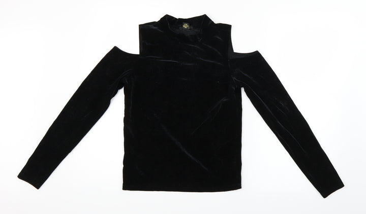 FOREVER 21 Womens Black  Velour Basic Blouse Size M