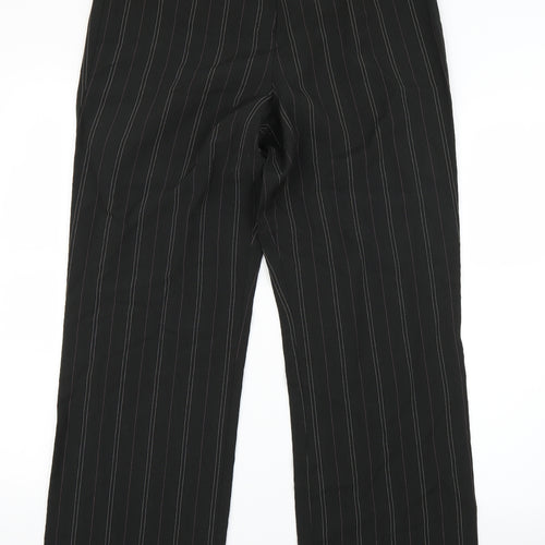 AMARANTO Womens Black Striped  Trousers  Size 14 L27.5 in