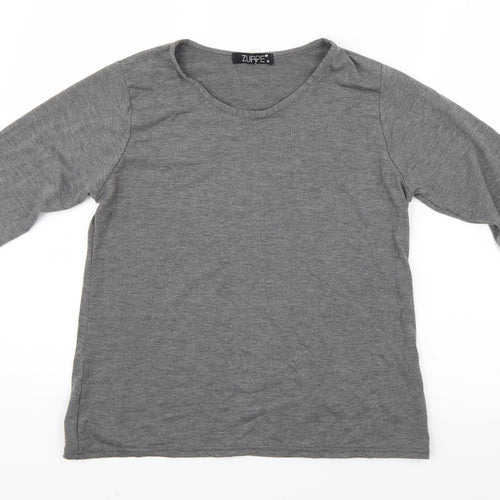 Zuppe Womens Grey   Basic T-Shirt Size 4