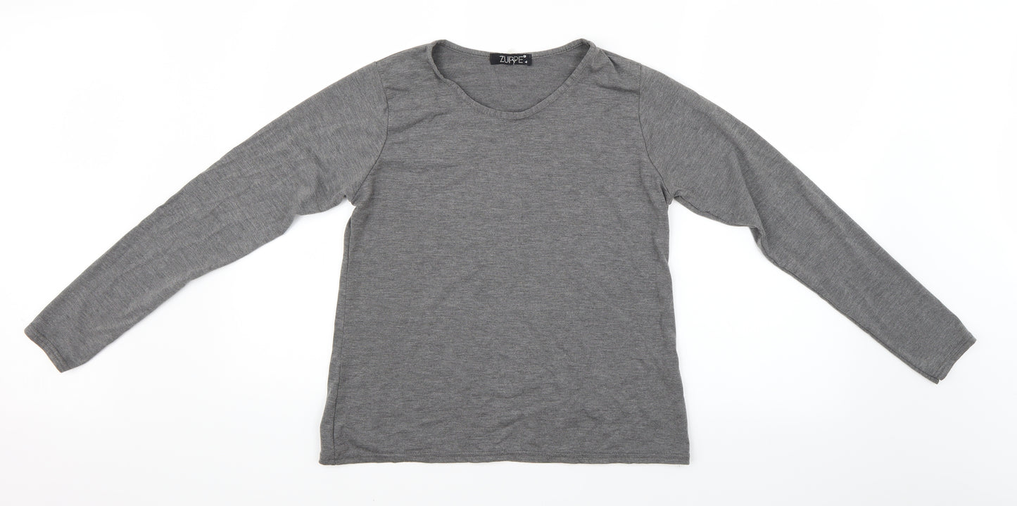 Zuppe Womens Grey   Basic T-Shirt Size 4