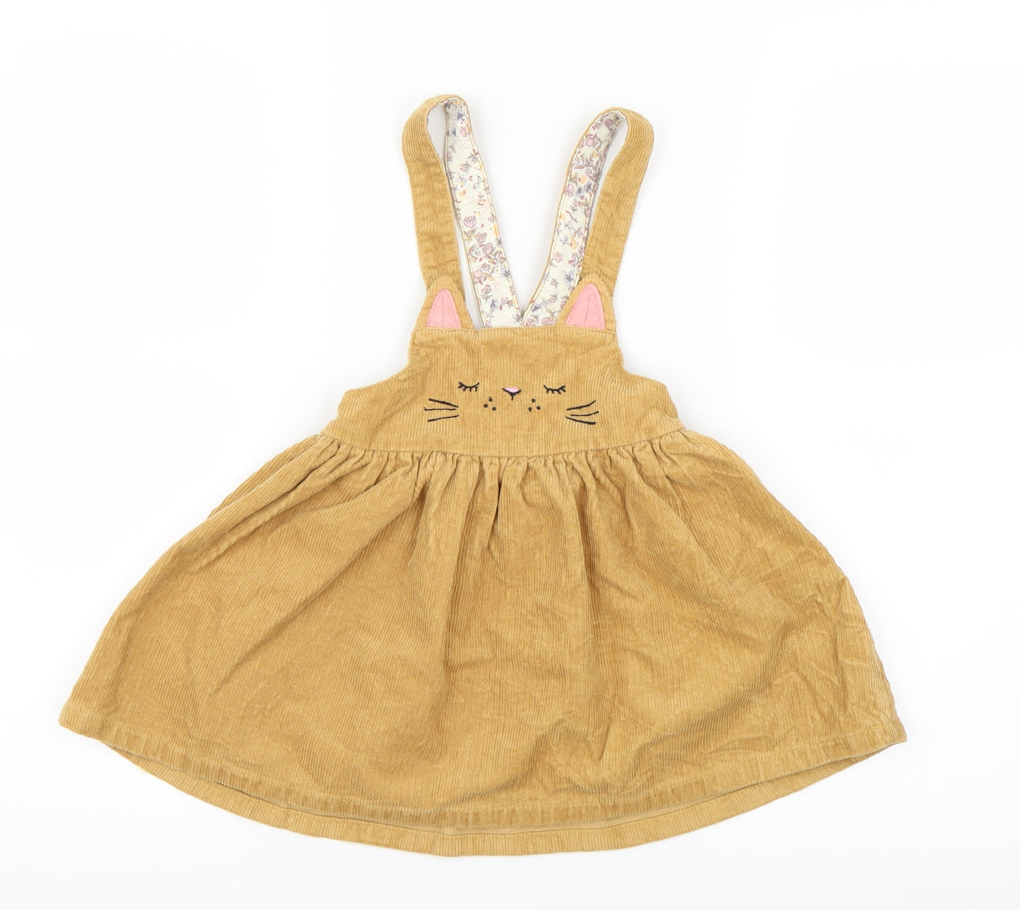 NEXT Girls Beige   Pinafore/Dungaree Dress  Size 2-3 Years