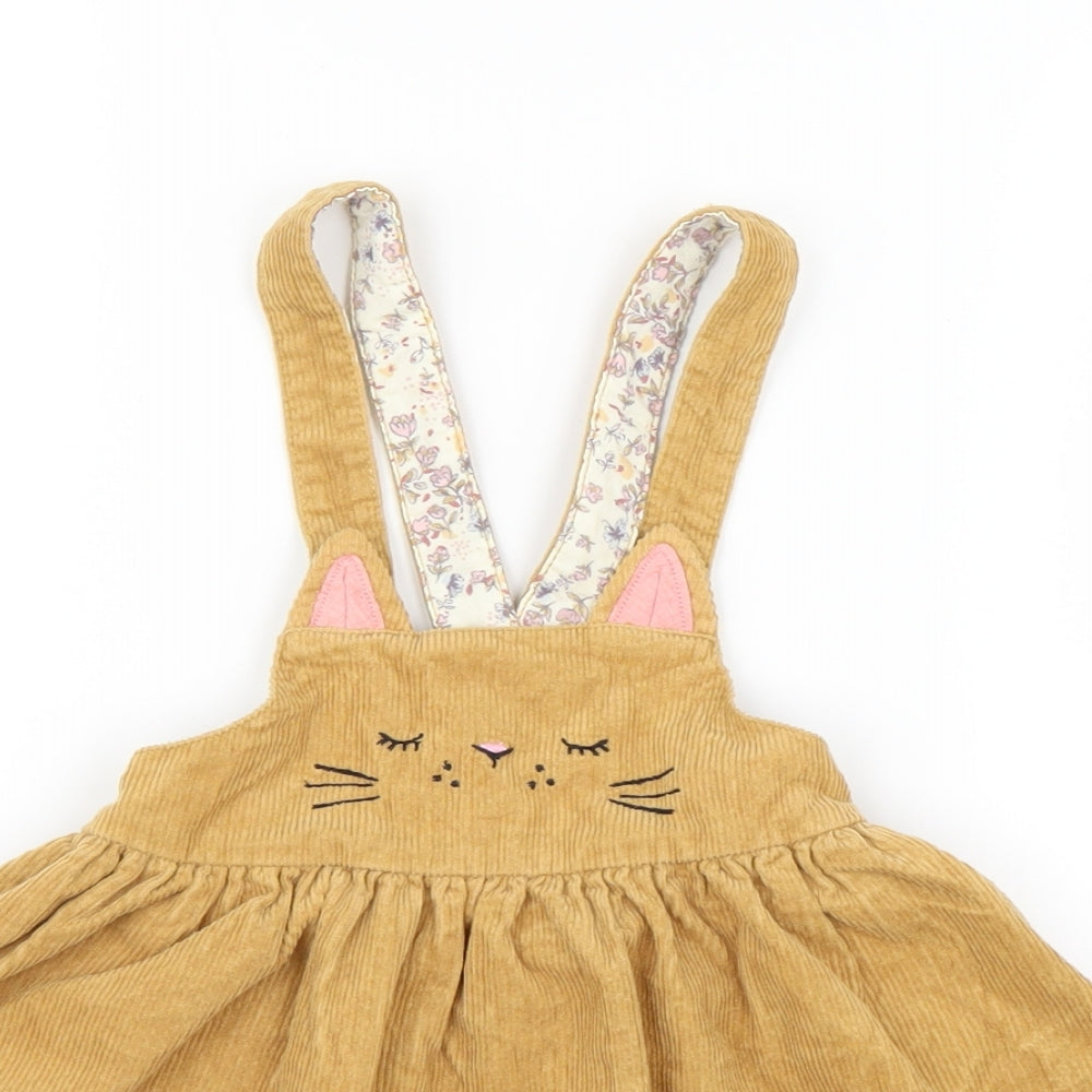 NEXT Girls Beige   Pinafore/Dungaree Dress  Size 2-3 Years