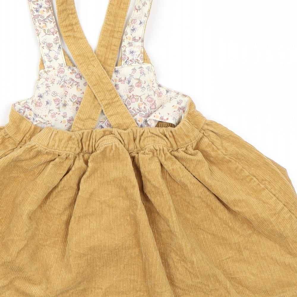 NEXT Girls Beige   Pinafore/Dungaree Dress  Size 2-3 Years