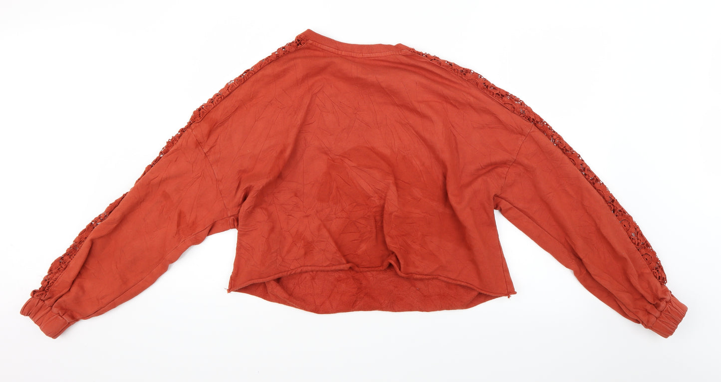 Stradivarius Womens Orange   Cropped Blouse Size S