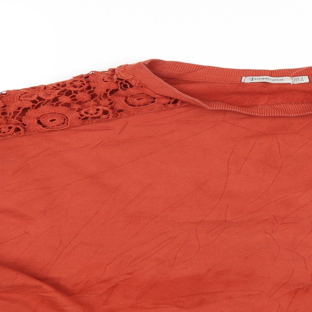 Stradivarius Womens Orange   Cropped Blouse Size S
