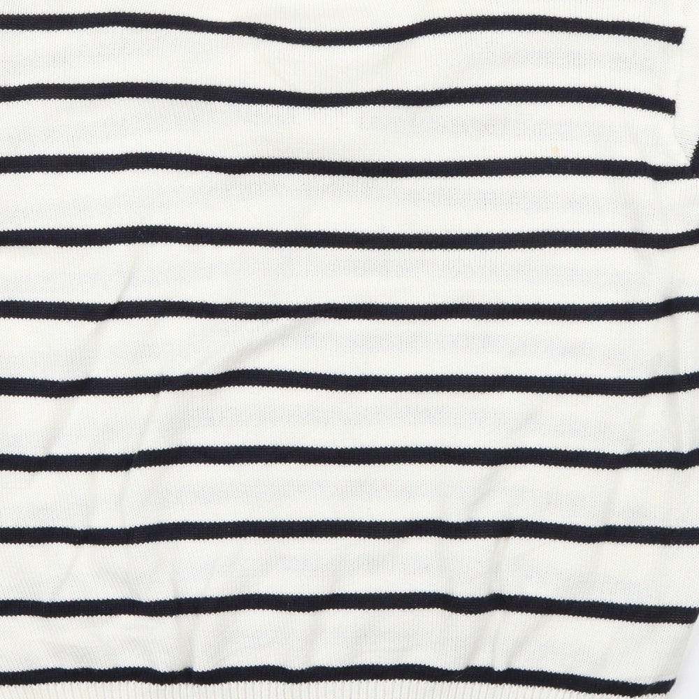Marks and Spencer Womens White Striped  Basic Blouse Size 12