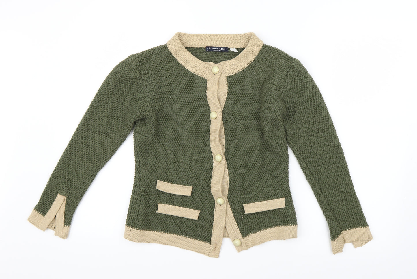 Bianco & Blu Womens Green   Cardigan Jumper Size 12