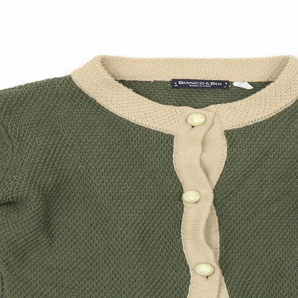 Bianco & Blu Womens Green   Cardigan Jumper Size 12