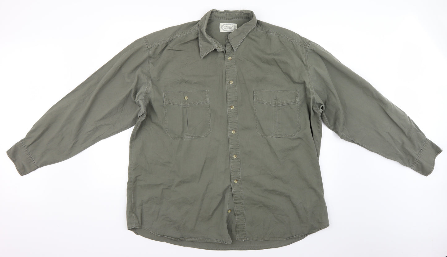 Marks and Spencer Mens Green    Button-Up Size XL