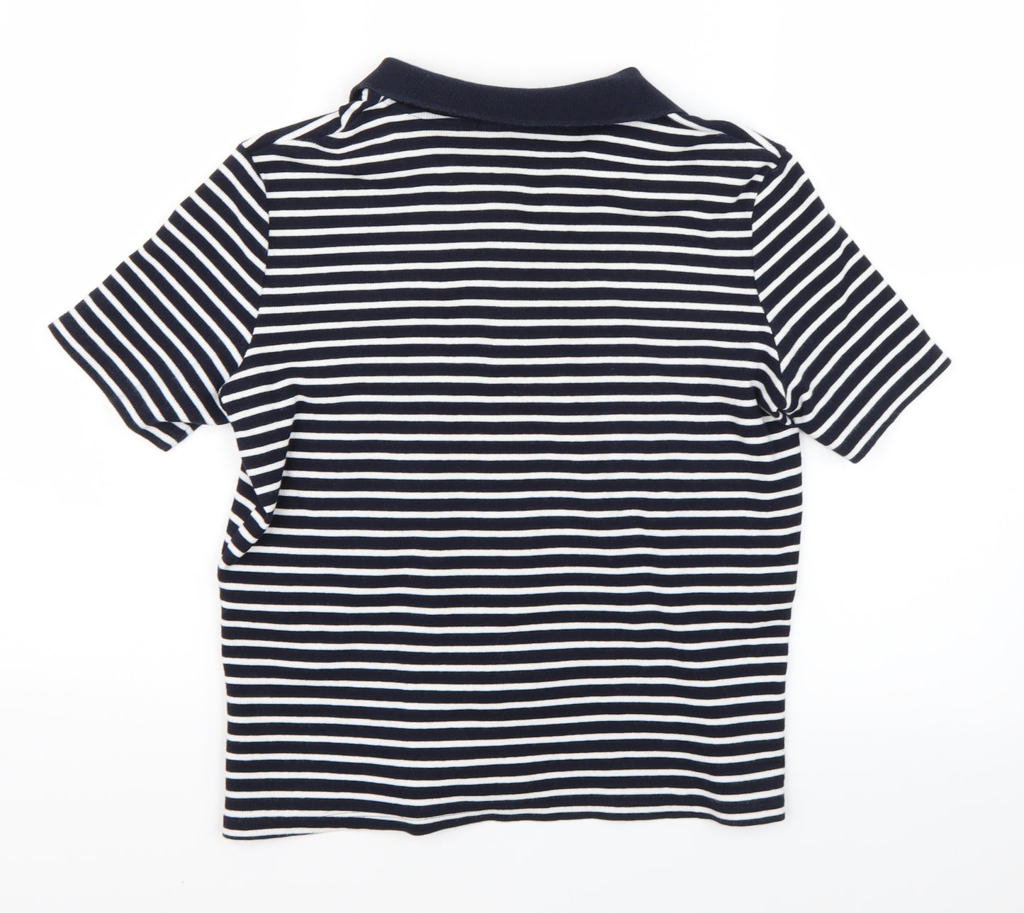 Marks and Spencer Womens Blue Striped  Basic Polo Size 12