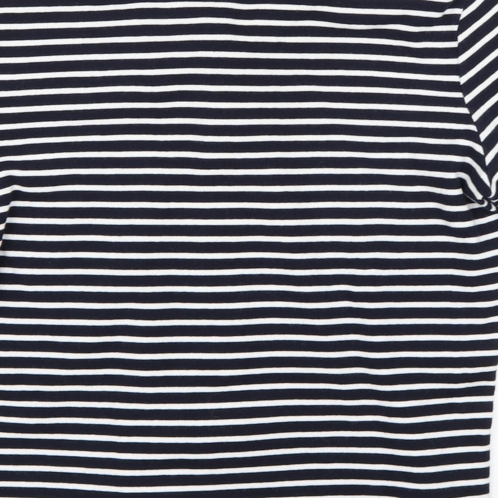 Marks and Spencer Womens Blue Striped  Basic Polo Size 12