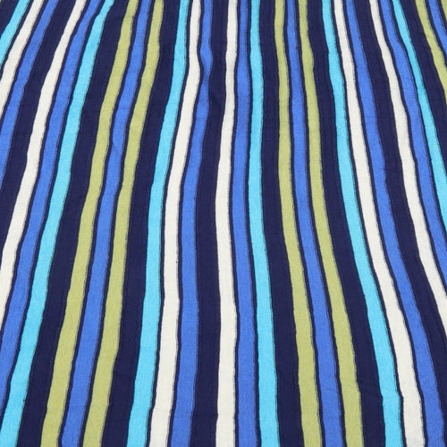 east lifestyle Womens Blue Striped  Pleated Skirt Size L